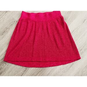 Mossimo Y2K Flare Sweater Mini Skirt Hi-Lo 100% Cotton Magenta Stretch Size S